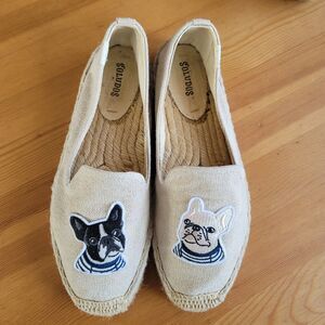 Soludos Tan Teddy & Gigi Bull Dog French Terrier Platform Espadrilles size 8 fre
